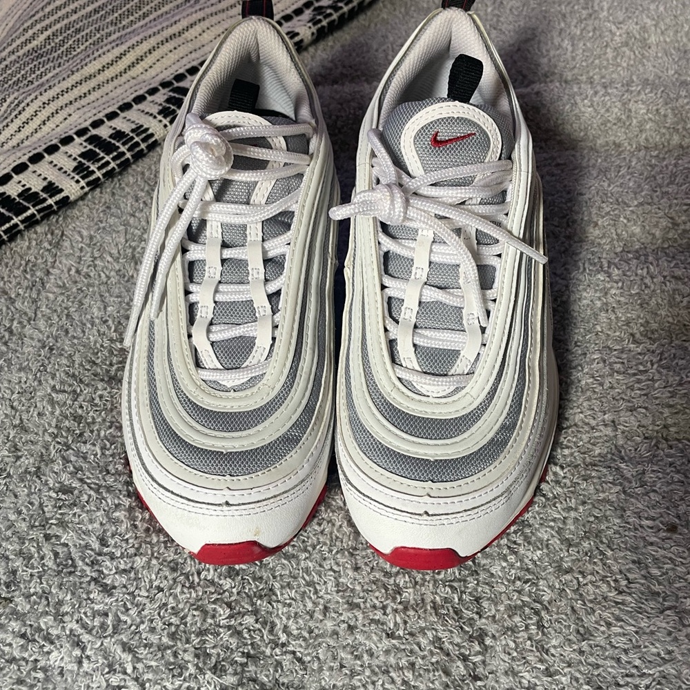 Nike White and Red Athletic Shoes